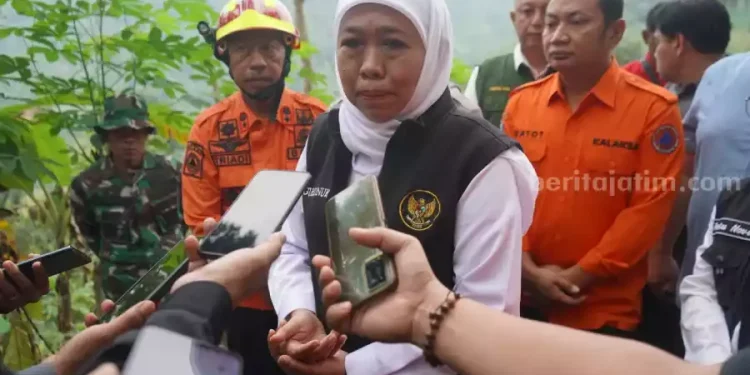 Khofifah Kirim Tim Ahli ke Lokasi Longsor Trenggalek
