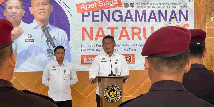 Apel Siaga Nataru di Lapas Bojonegoro Perkuat Sinergi TNI-Polri